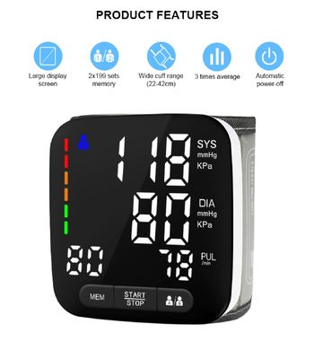 Φορητή ψηφιακή υγεία Sphygmomanometer οργάνων ελέγχου πίεσης του αίματος καρπών ακριβές