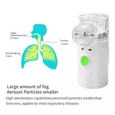 Η υπερηχητική φορητή Nebulizer μηχανή πόσιμη εισπνέει την ηλεκτρική μπαταρία Χ Αντιαεροπορικού Πυροβολικού CE πλέγματος 2 270g